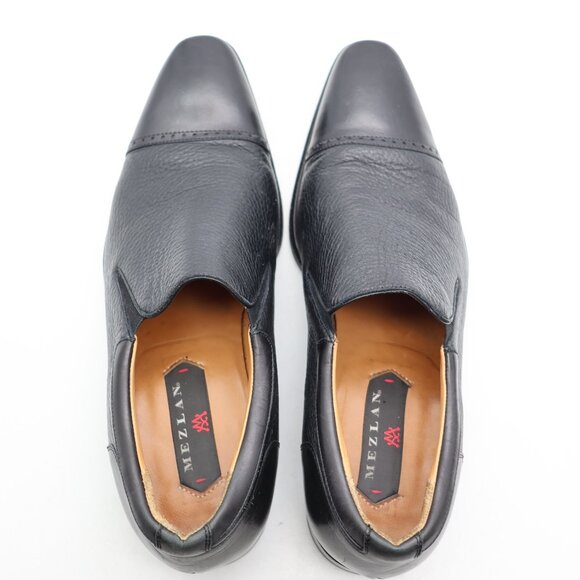 Mezlan Barron Men\'s Size 8.5 M Slip On Loafer Black Leather Cap Toe Dress Shoes main image 8